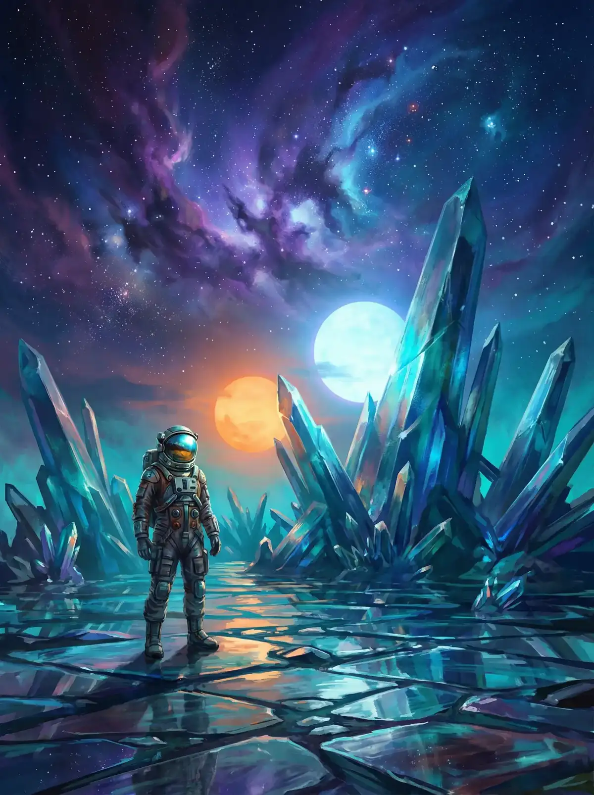 麻豆视频 - 异星探索者在结晶星球表面行走